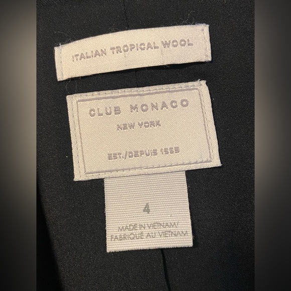 Club Monaco Manhattan Tex Blazer - Black - Size 4 - Picture 2 of 3